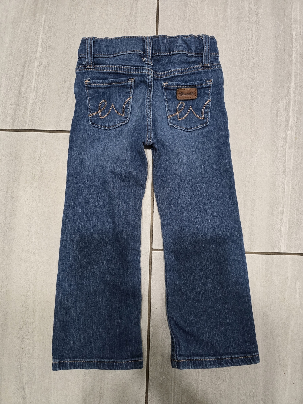 Wrangler Girls 4T Bootcut Jeans Dark Wash Stretch Denim